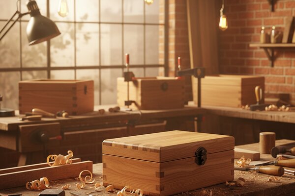 Taller artesanal de fabricación de cajas de madera